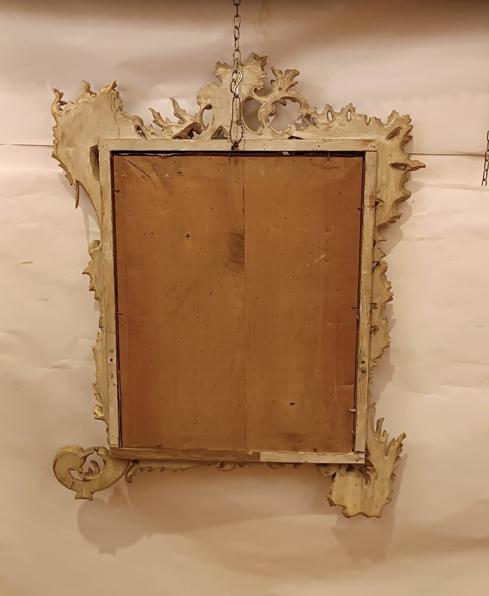 PETIT MIROIR DORÉ ET PEINT SECONDE MOITIÉ DU 19ème SIÈCLE-photo-4