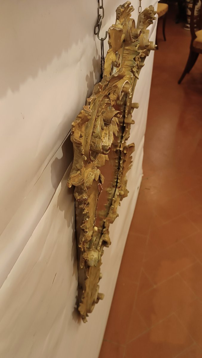 PETIT MIROIR DORÉ ET PEINT SECONDE MOITIÉ DU 19ème SIÈCLE-photo-5