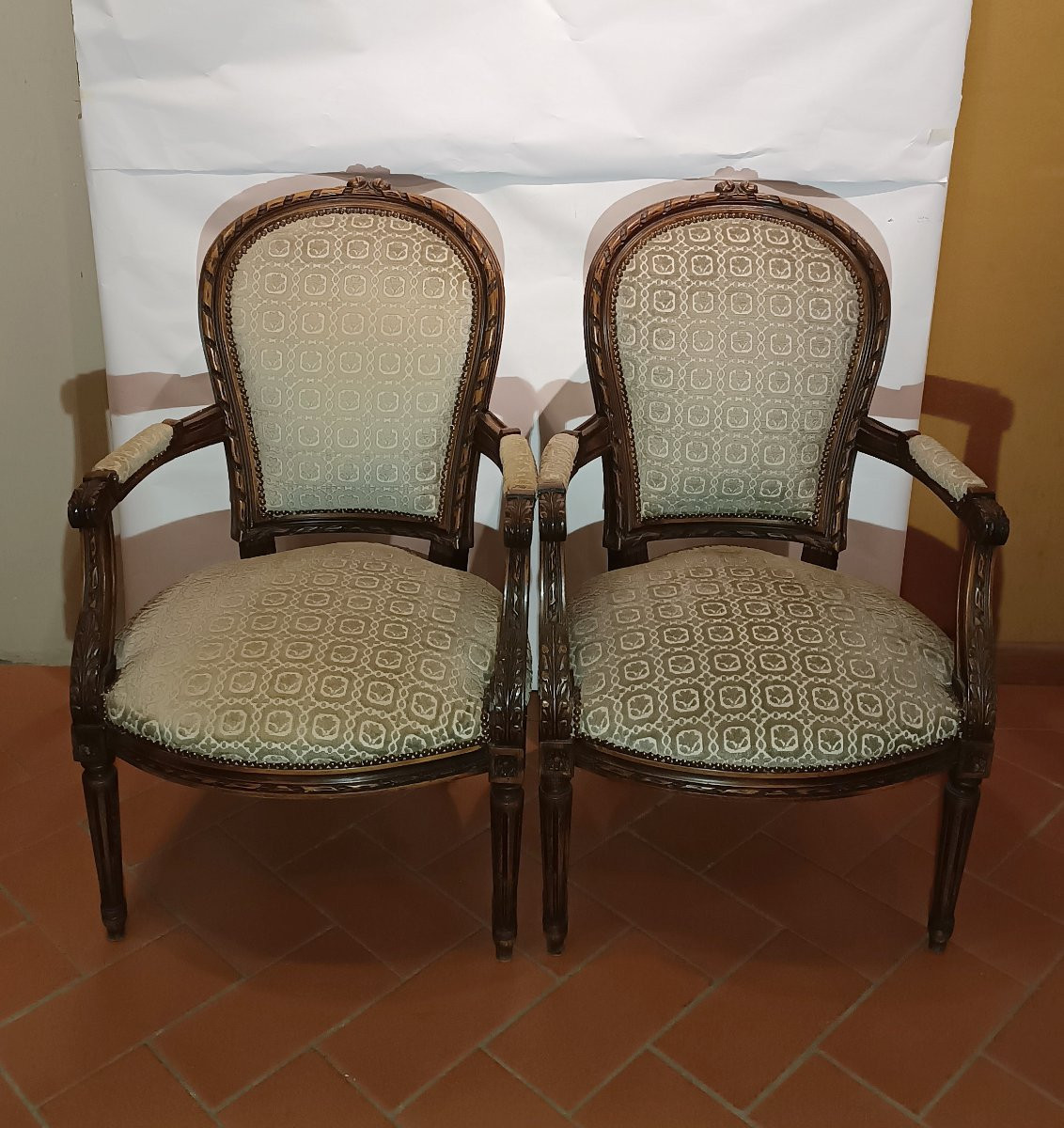 Second Half Of The 19th Century Pair Of Louis XVI Style Armchairs-photo-7