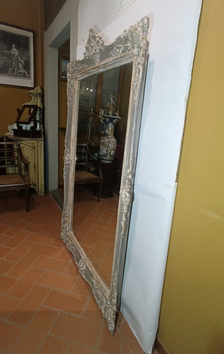 Mid-19th Century Painted Pastiglia Mirror-photo-3