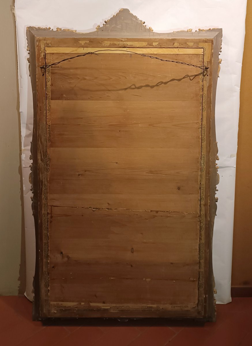 Mid-19th Century Painted Pastiglia Mirror-photo-4