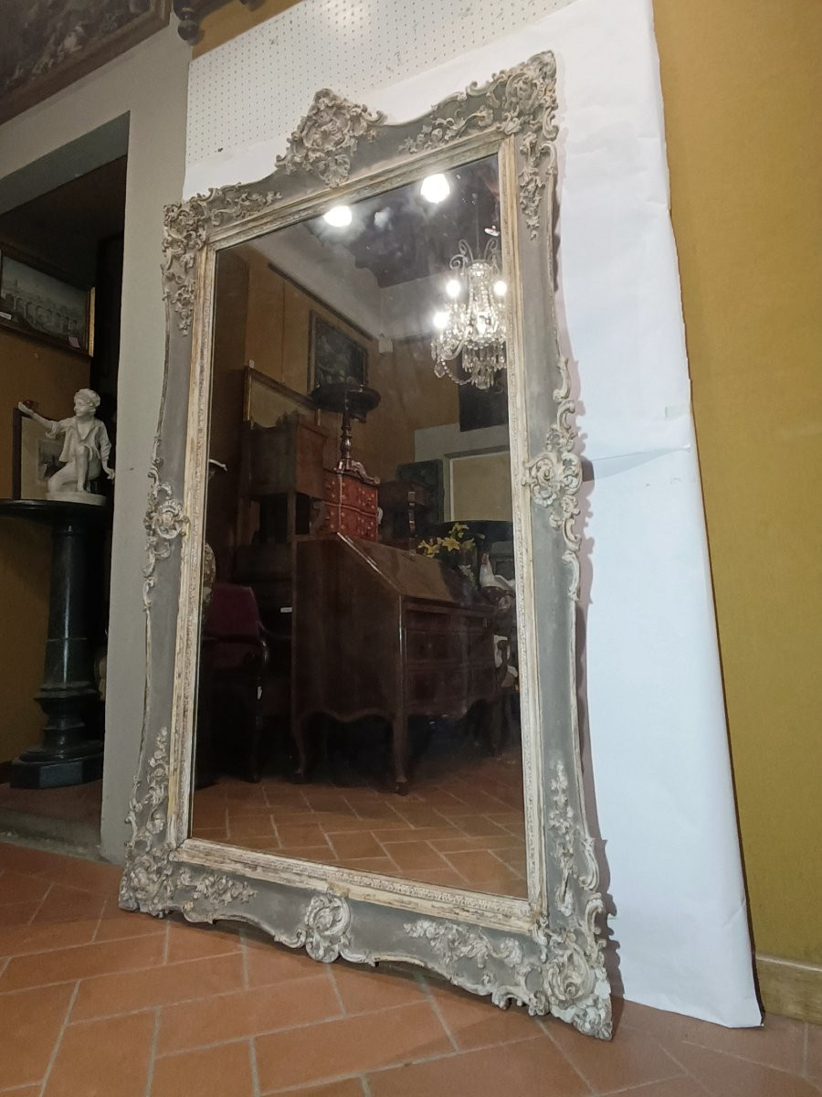 Mid-19th Century Painted Pastiglia Mirror-photo-1