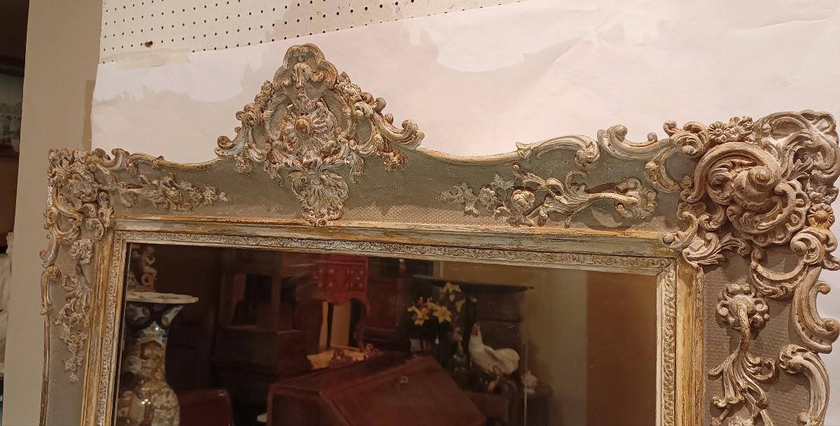 Mid-19th Century Painted Pastiglia Mirror-photo-3