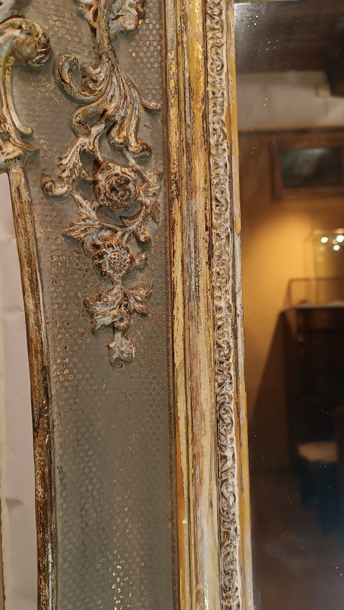 Mid-19th Century Painted Pastiglia Mirror-photo-7