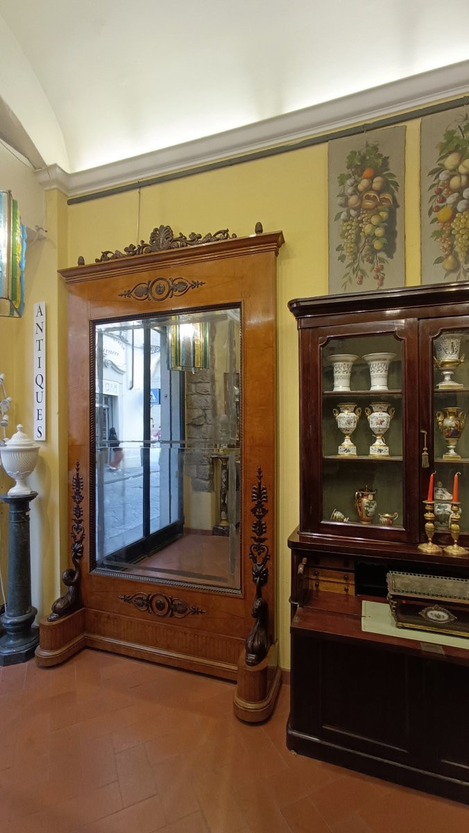 GRAND MIROIR BIEDERMEIER SECONDE MOITIÉ DU 19ème SIÈCLE-photo-4