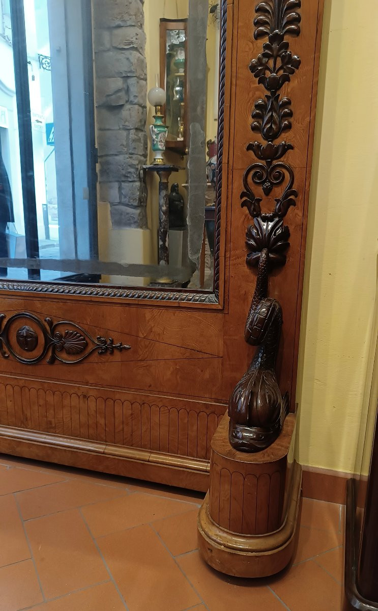 GRAND MIROIR BIEDERMEIER SECONDE MOITIÉ DU 19ème SIÈCLE-photo-2