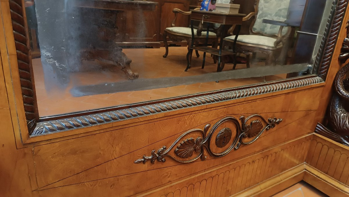 GRAND MIROIR BIEDERMEIER SECONDE MOITIÉ DU 19ème SIÈCLE-photo-3