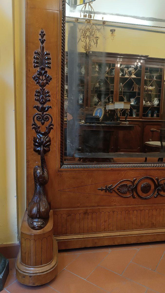 GRAND MIROIR BIEDERMEIER SECONDE MOITIÉ DU 19ème SIÈCLE-photo-4