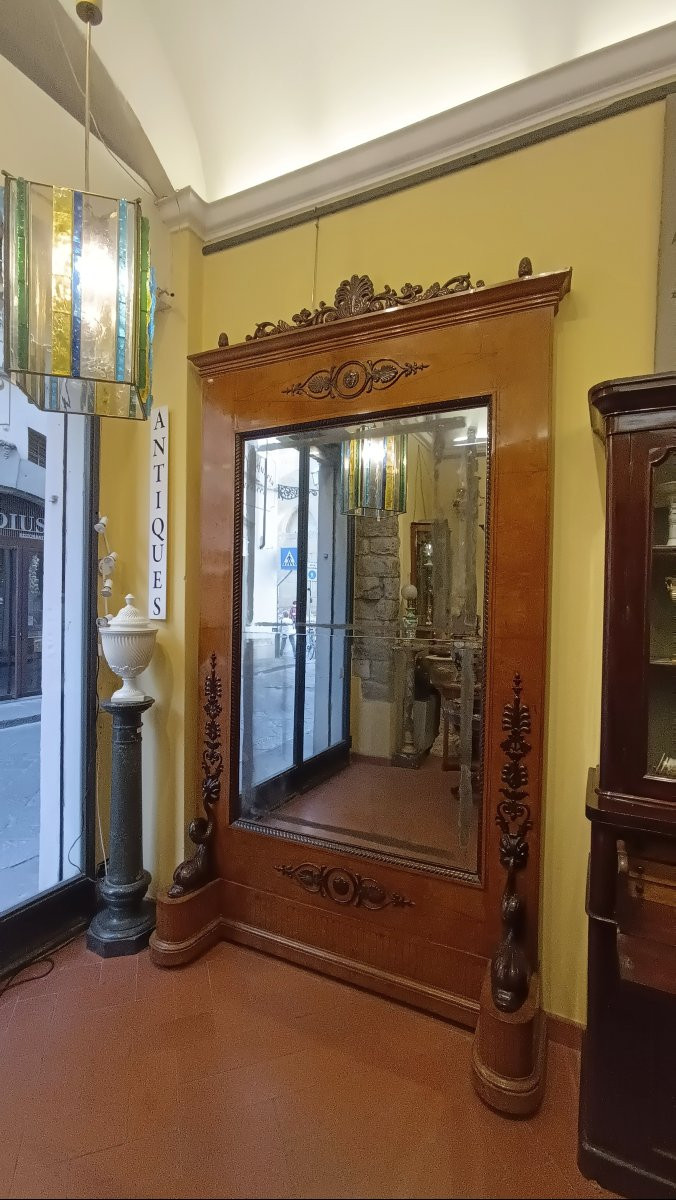 GRAND MIROIR BIEDERMEIER SECONDE MOITIÉ DU 19ème SIÈCLE-photo-6