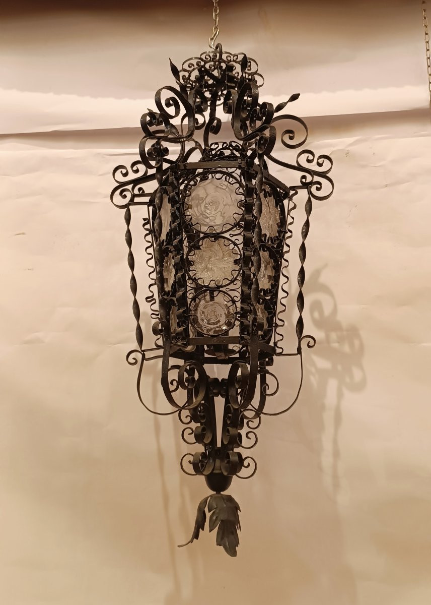 LANTERNE SUSPENDUE ART NOUVEAU FIN DU 19ème SIÈCLE-photo-2