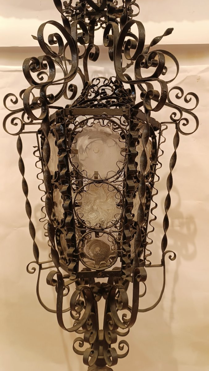 LANTERNE SUSPENDUE ART NOUVEAU FIN DU 19ème SIÈCLE-photo-4