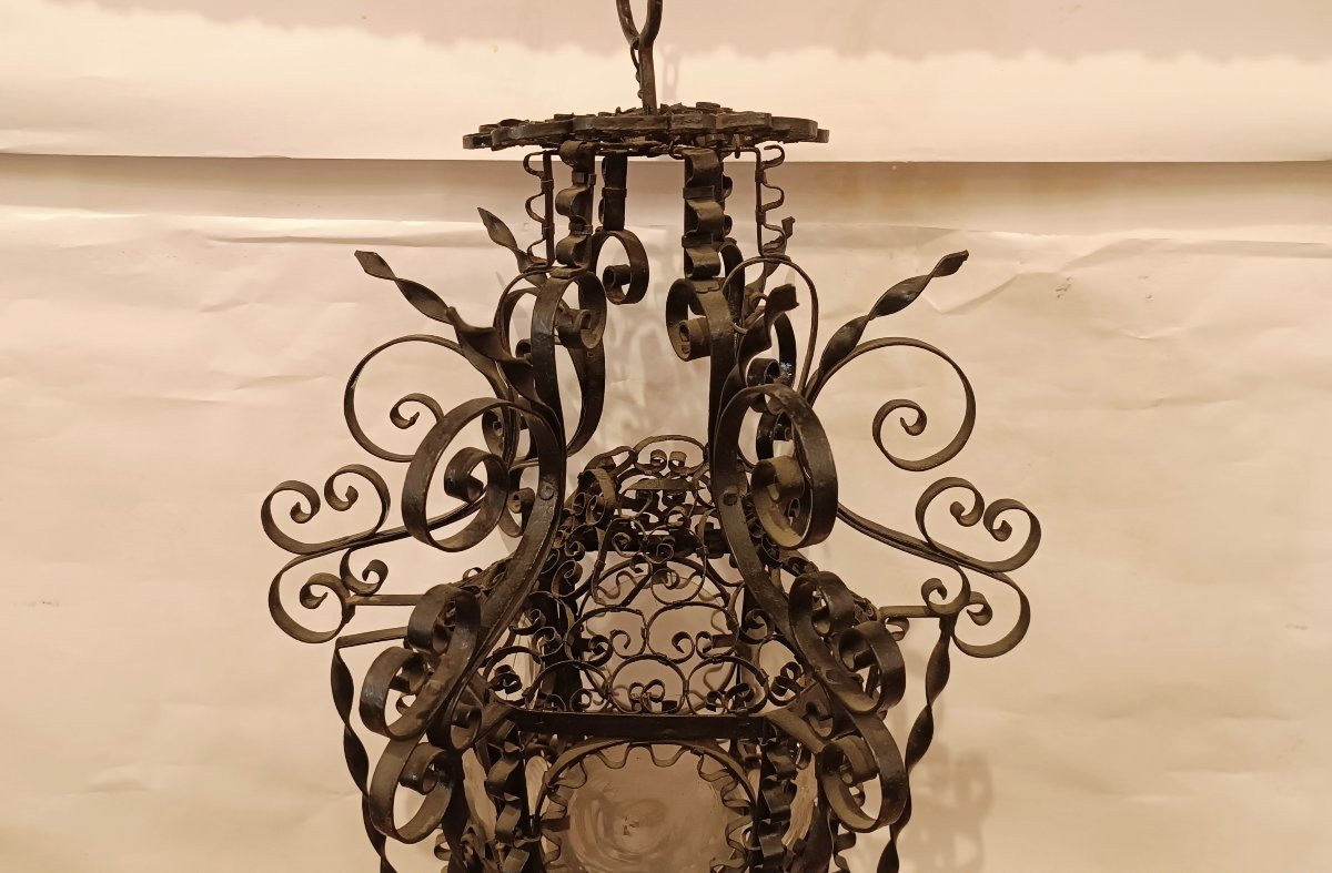 LANTERNE SUSPENDUE ART NOUVEAU FIN DU 19ème SIÈCLE-photo-1