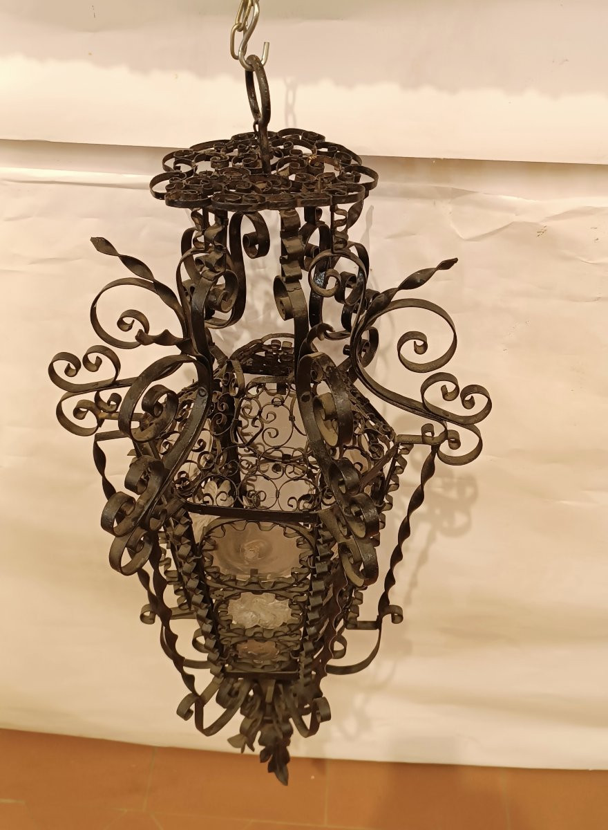 LANTERNE SUSPENDUE ART NOUVEAU FIN DU 19ème SIÈCLE-photo-2