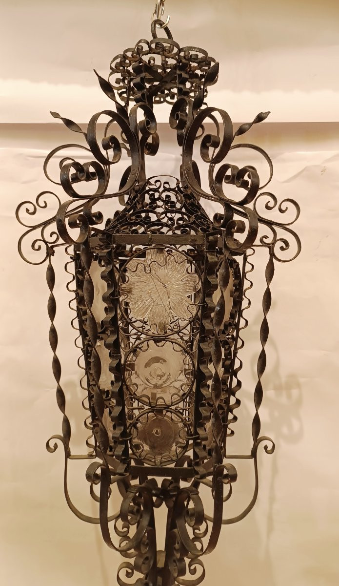 LANTERNE SUSPENDUE ART NOUVEAU FIN DU 19ème SIÈCLE-photo-3