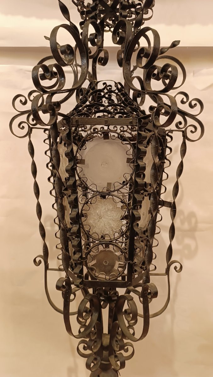 LANTERNE SUSPENDUE ART NOUVEAU FIN DU 19ème SIÈCLE-photo-4