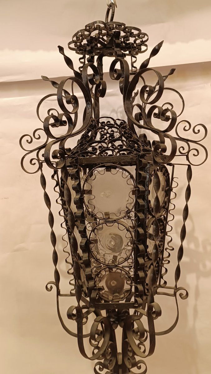 LANTERNE SUSPENDUE ART NOUVEAU FIN DU 19ème SIÈCLE-photo-5