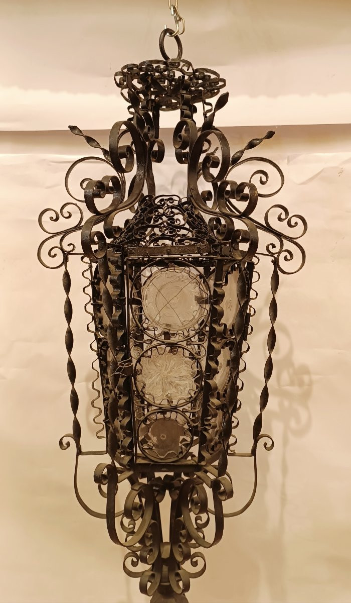 LANTERNE SUSPENDUE ART NOUVEAU FIN DU 19ème SIÈCLE-photo-6