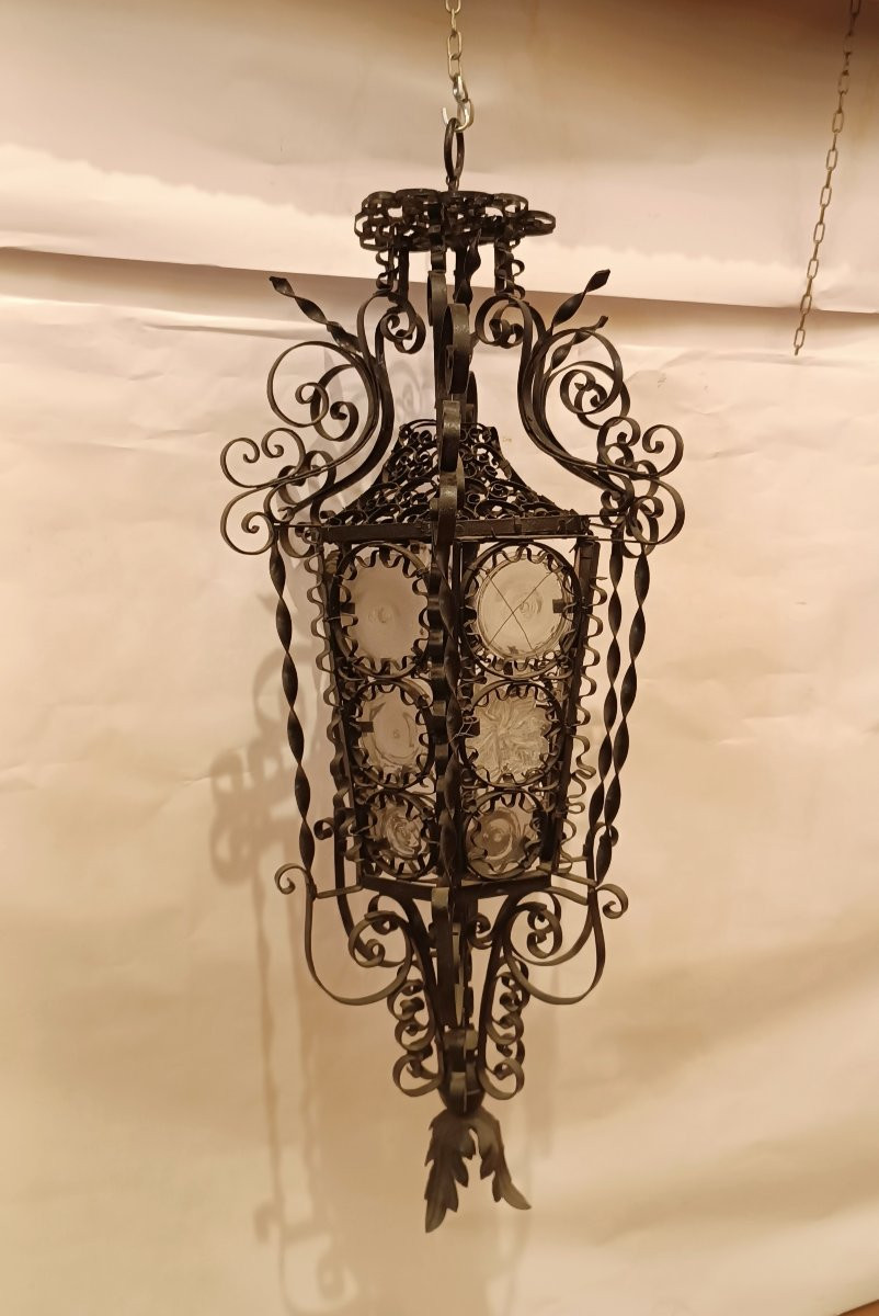 LANTERNE SUSPENDUE ART NOUVEAU FIN DU 19ème SIÈCLE-photo-7