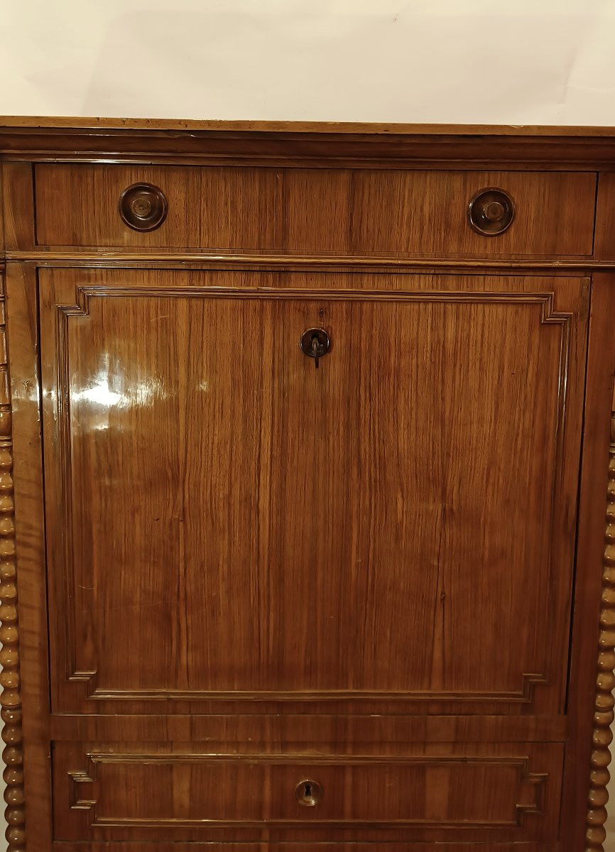 SECRÉTAIRE EN NOYER PREMIÈRE MOITIÉ DU 19ème SIÈCLE-photo-1