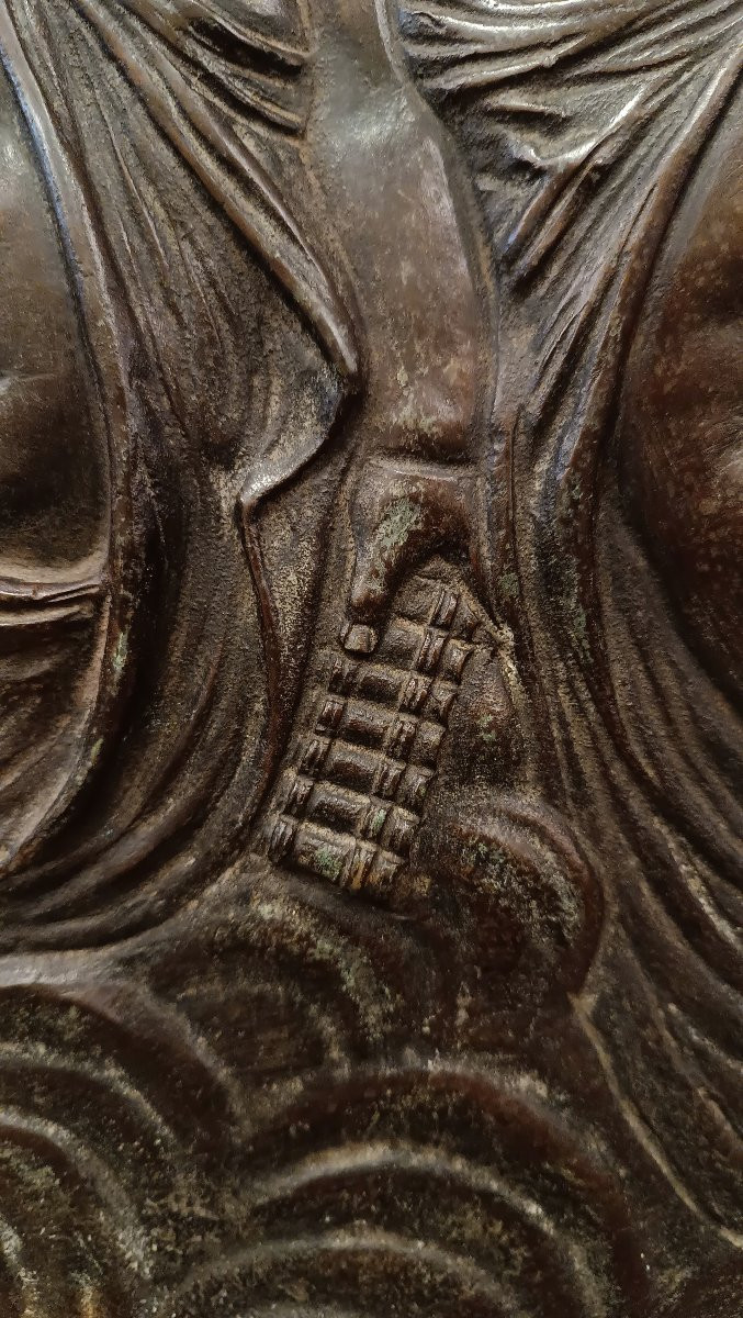 PLAQUE DÉCORATIVE EN BRONZE AVEC CUPIDONS SECONDE MOITIÉ DU 19ème SIÈCLE-photo-6