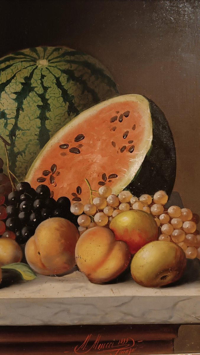 PAIRE DE NATURE MORTE DE MEUCCI FIN DU 19ème SIÈCLE-photo-4