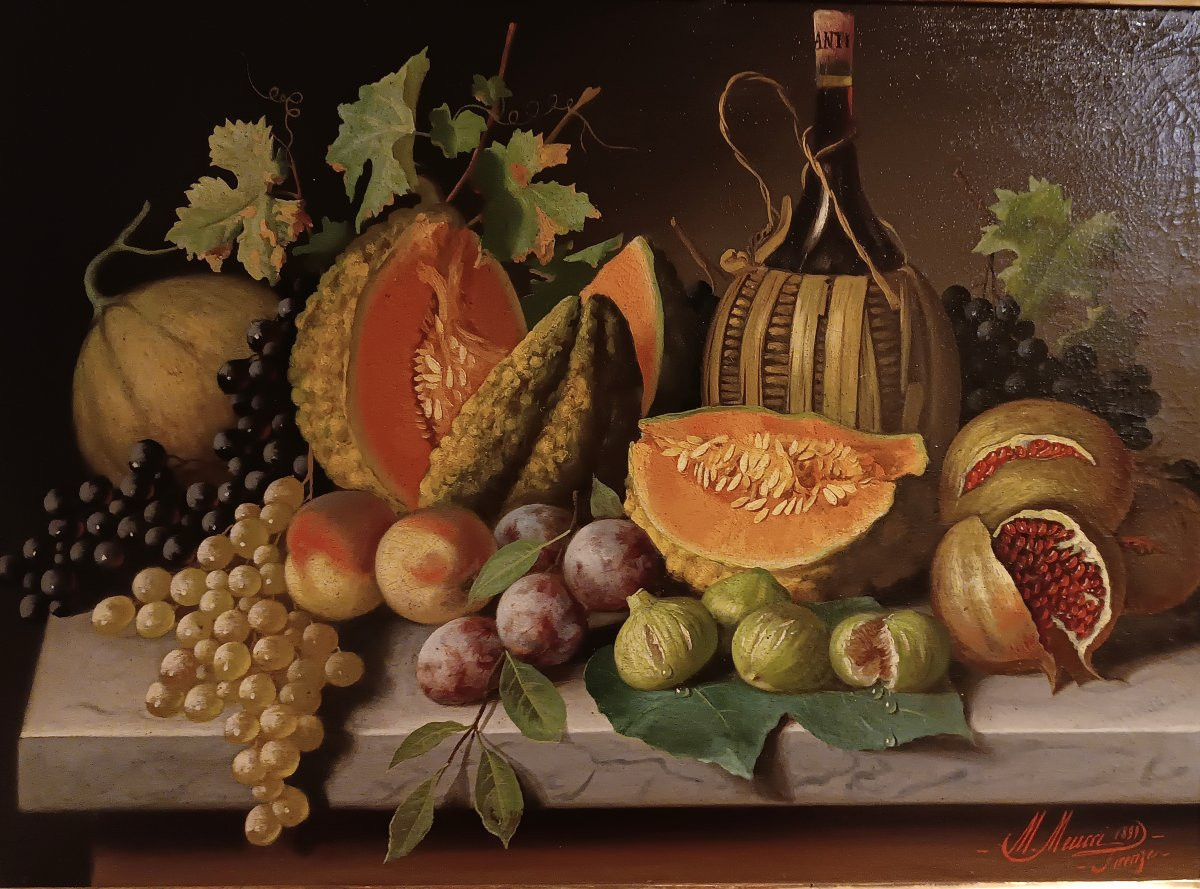 PAIRE DE NATURE MORTE DE MEUCCI FIN DU 19ème SIÈCLE-photo-5