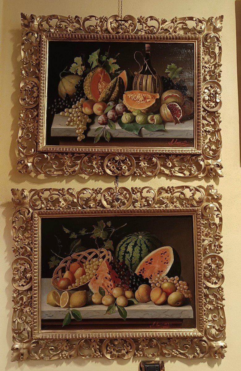 PAIRE DE NATURE MORTE DE MEUCCI FIN DU 19ème SIÈCLE