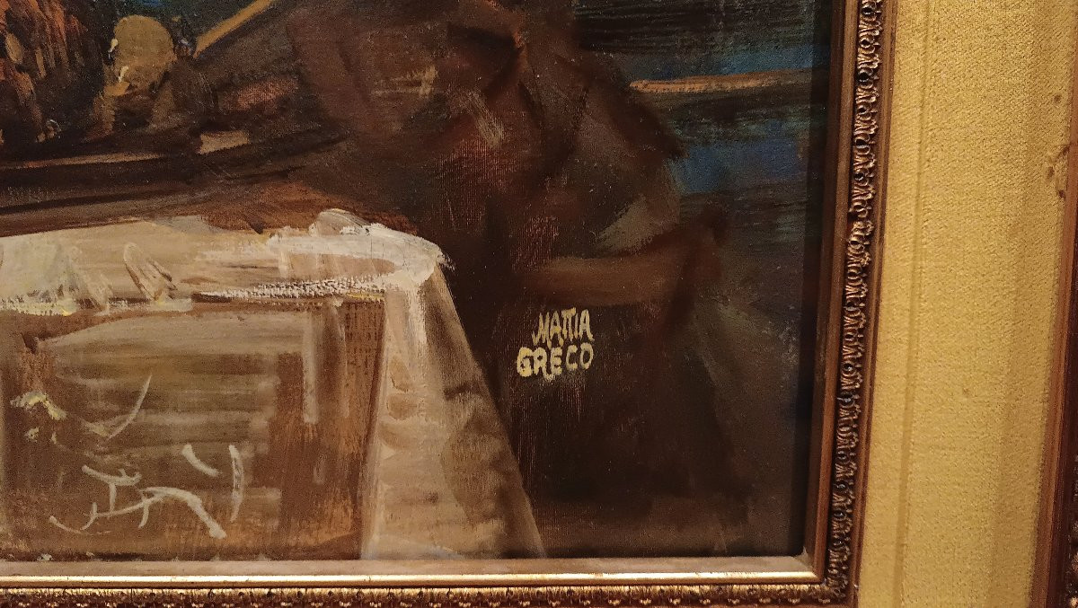 TABLEAU DE SCÈNE DE GENRE DÉBUT DU 20ème SIÈCLE-photo-3