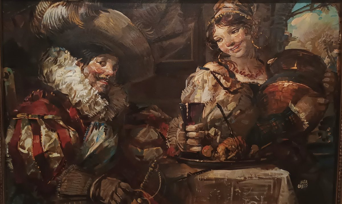 TABLEAU DE SCÈNE DE GENRE DÉBUT DU 20ème SIÈCLE-photo-4