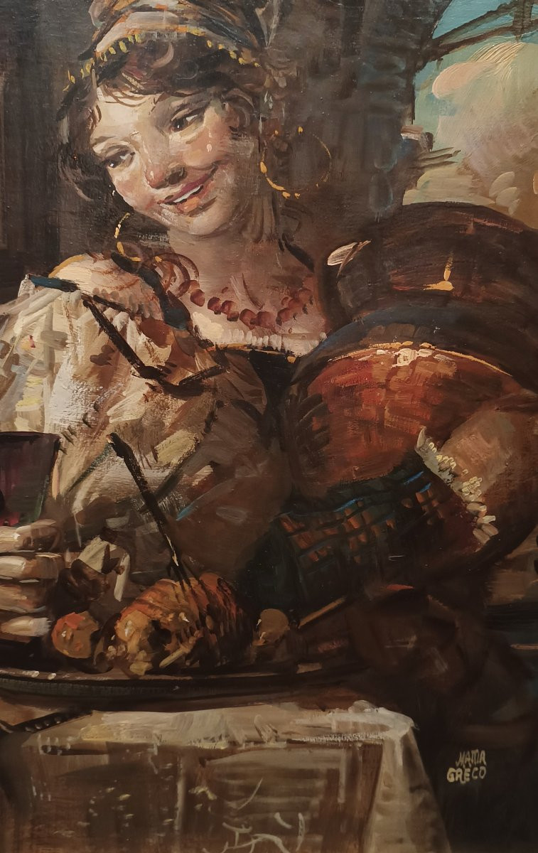 TABLEAU DE SCÈNE DE GENRE DÉBUT DU 20ème SIÈCLE-photo-4