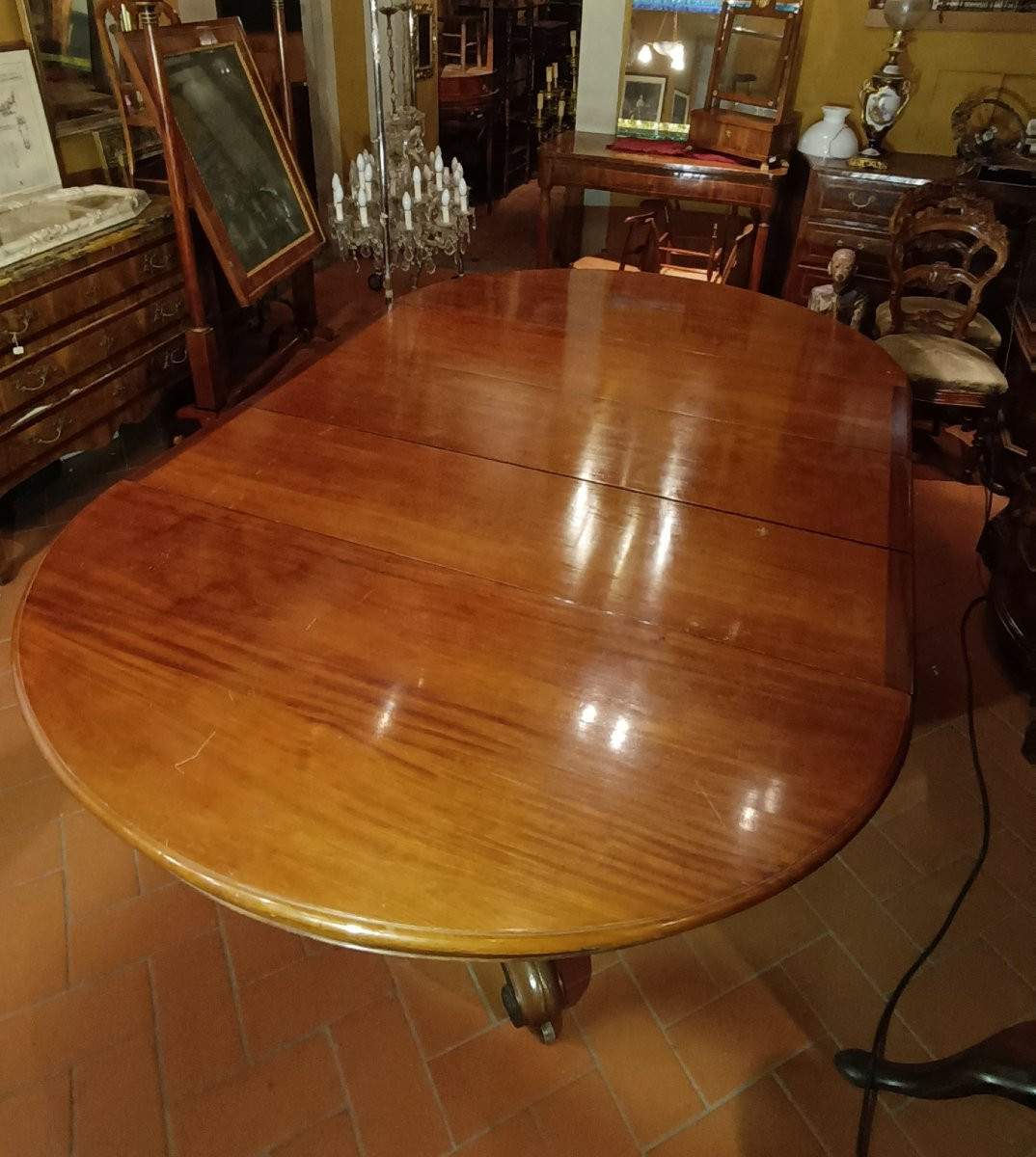 TABLE DE SALLE À MANGER EN ACAJOU ATELIER PARRI SECONDE MOITIÉ DU 19ème SIÈCLE-photo-3