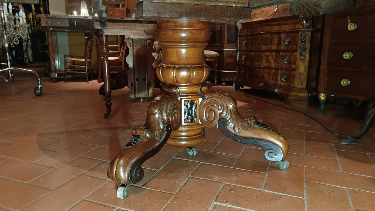 TABLE DE SALLE À MANGER EN ACAJOU ATELIER PARRI SECONDE MOITIÉ DU 19ème SIÈCLE-photo-4