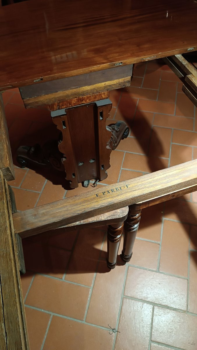 TABLE DE SALLE À MANGER EN ACAJOU ATELIER PARRI SECONDE MOITIÉ DU 19ème SIÈCLE-photo-5