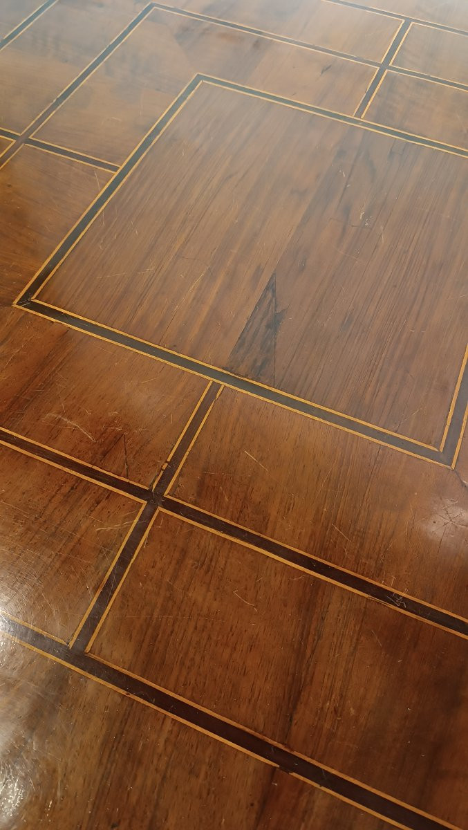 Mid-19th Century Walnut Card Table With Inlays-photo-4