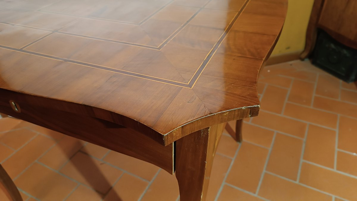 Mid-19th Century Walnut Card Table With Inlays-photo-5