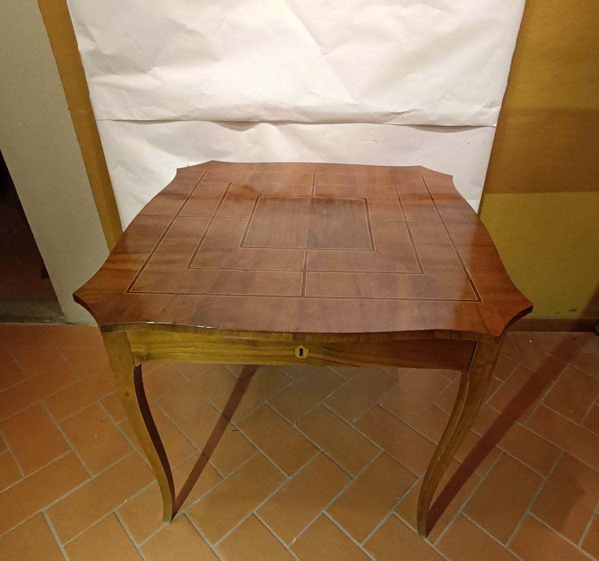 Mid-19th Century Walnut Card Table With Inlays-photo-7