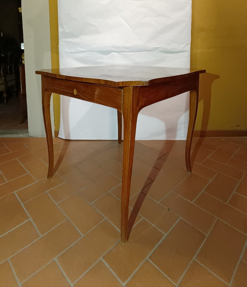 Mid-19th Century Walnut Card Table With Inlays