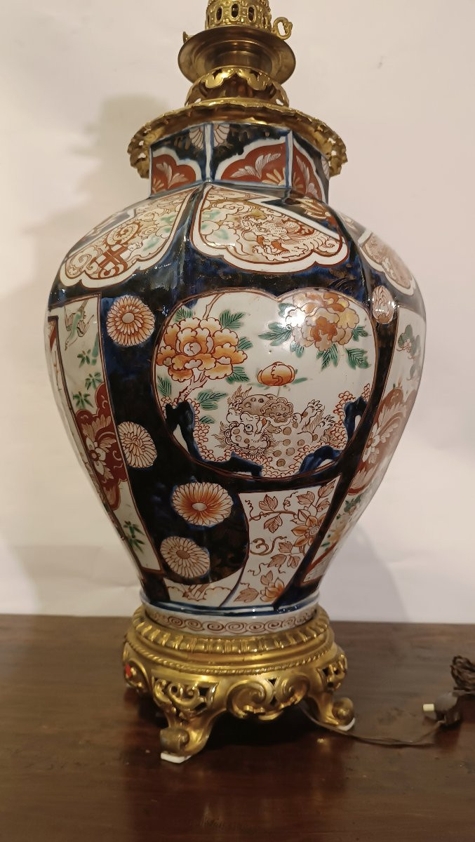 VASE POTICHE IMARI DÉBUT DU 19ème SIÈCLE-photo-2