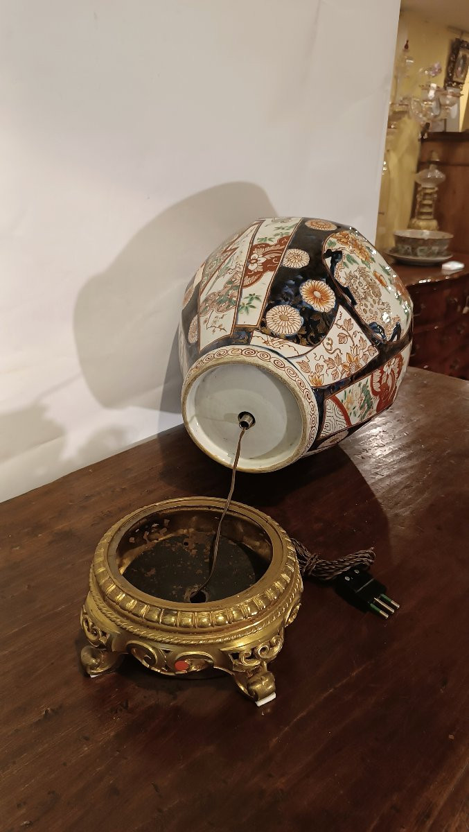 VASE POTICHE IMARI DÉBUT DU 19ème SIÈCLE-photo-5