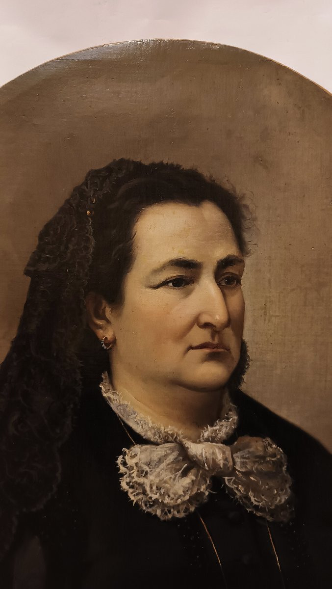PORTRAIT DE FEMME SECONDE MOITIÉ DU 19ème SIÈCLE-photo-2
