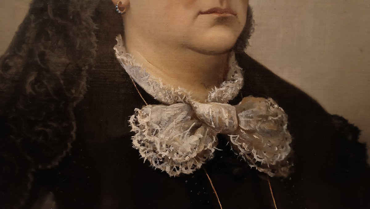 PORTRAIT DE FEMME SECONDE MOITIÉ DU 19ème SIÈCLE-photo-4
