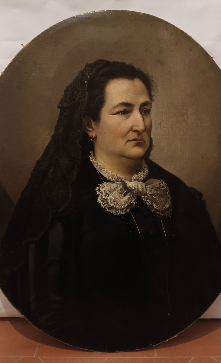 PORTRAIT DE FEMME SECONDE MOITIÉ DU 19ème SIÈCLE-photo-3