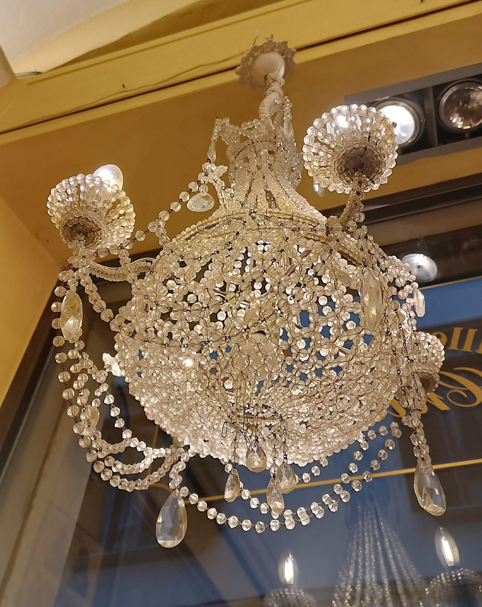 PETIT LUSTRE "À SAC" FIN DU 19ème SIÈCLE-photo-2