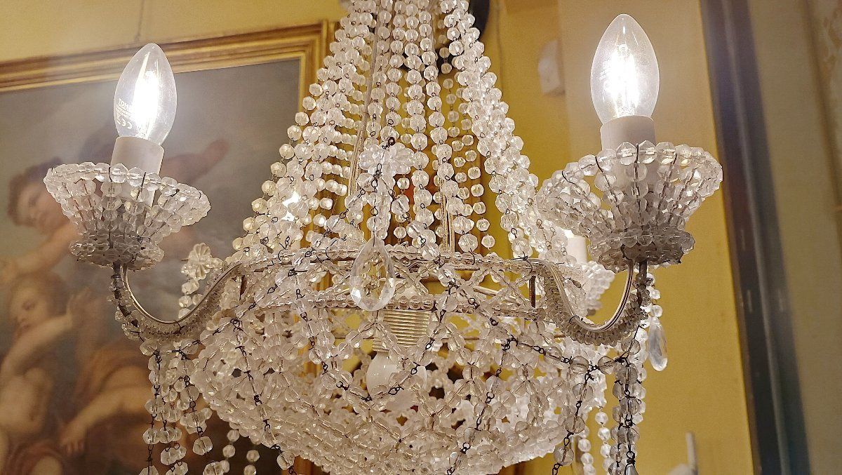 PETIT LUSTRE "À SAC" FIN DU 19ème SIÈCLE-photo-2