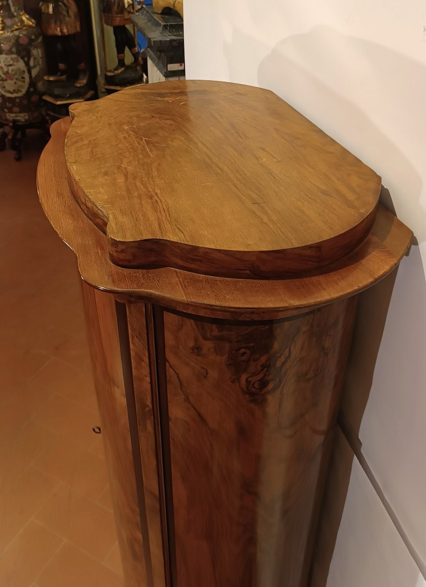 Second Half Of The 19th Century Biedermeier Walnut Opening Column Cabinet-photo-3