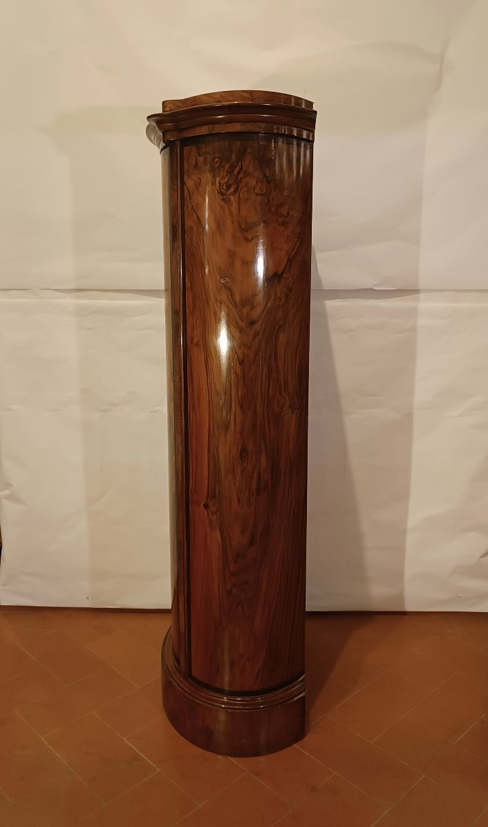 Second Half Of The 19th Century Biedermeier Walnut Opening Column Cabinet-photo-4
