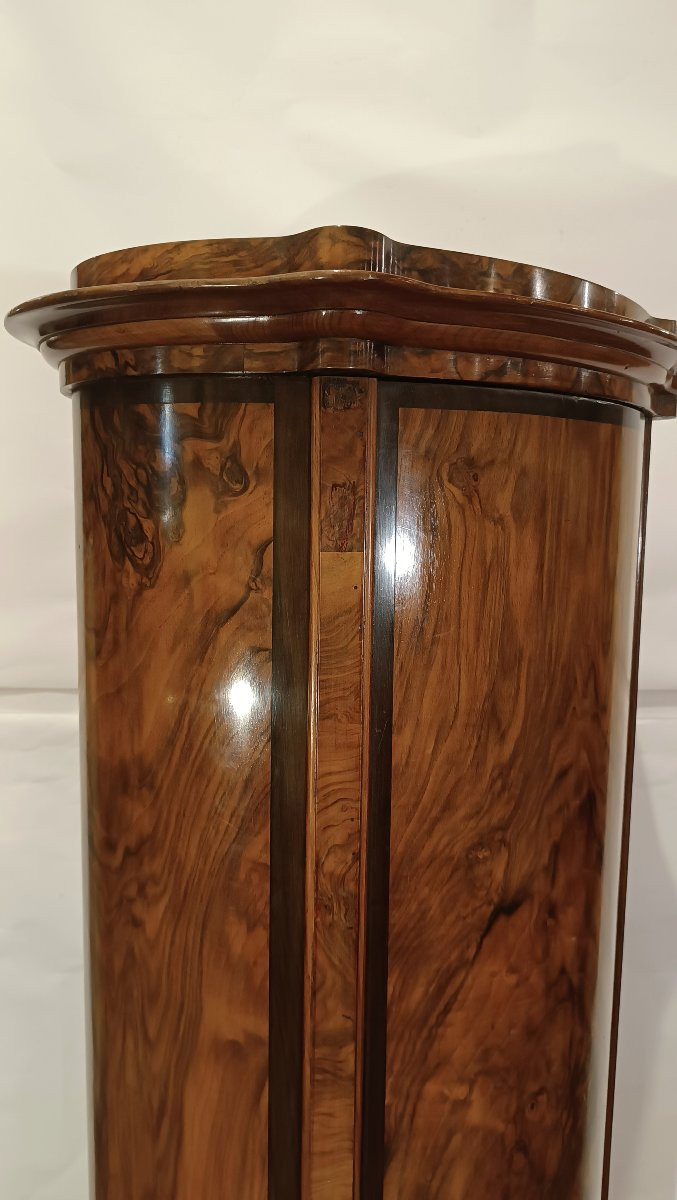 Second Half Of The 19th Century Biedermeier Walnut Opening Column Cabinet-photo-8