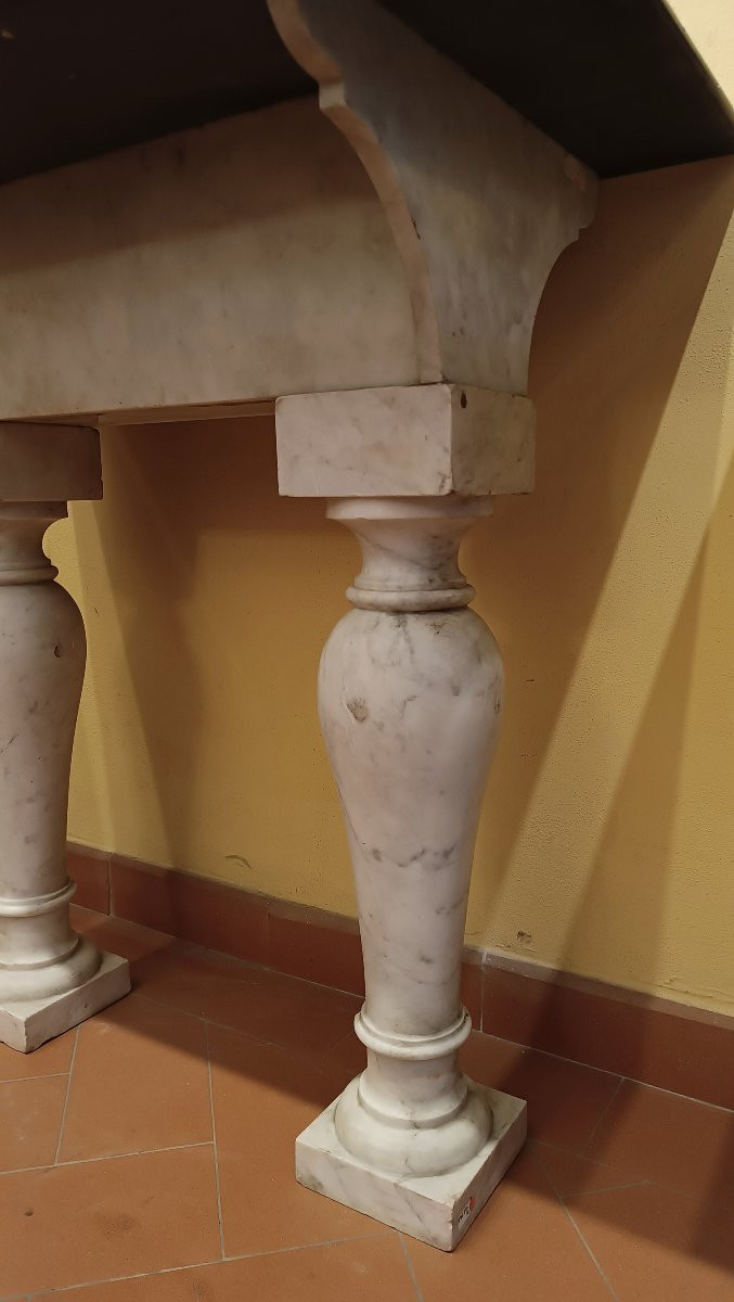 Second Half Of The 19th Century Pair Of Marble Console Tables-photo-1