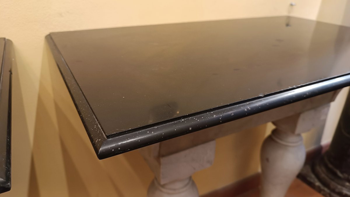 Second Half Of The 19th Century Pair Of Marble Console Tables-photo-4