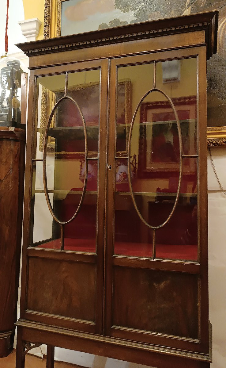 VITRINE VICTORIENNE EN ACAJOU MILIEU DU 19ème SIÈCLE-photo-1